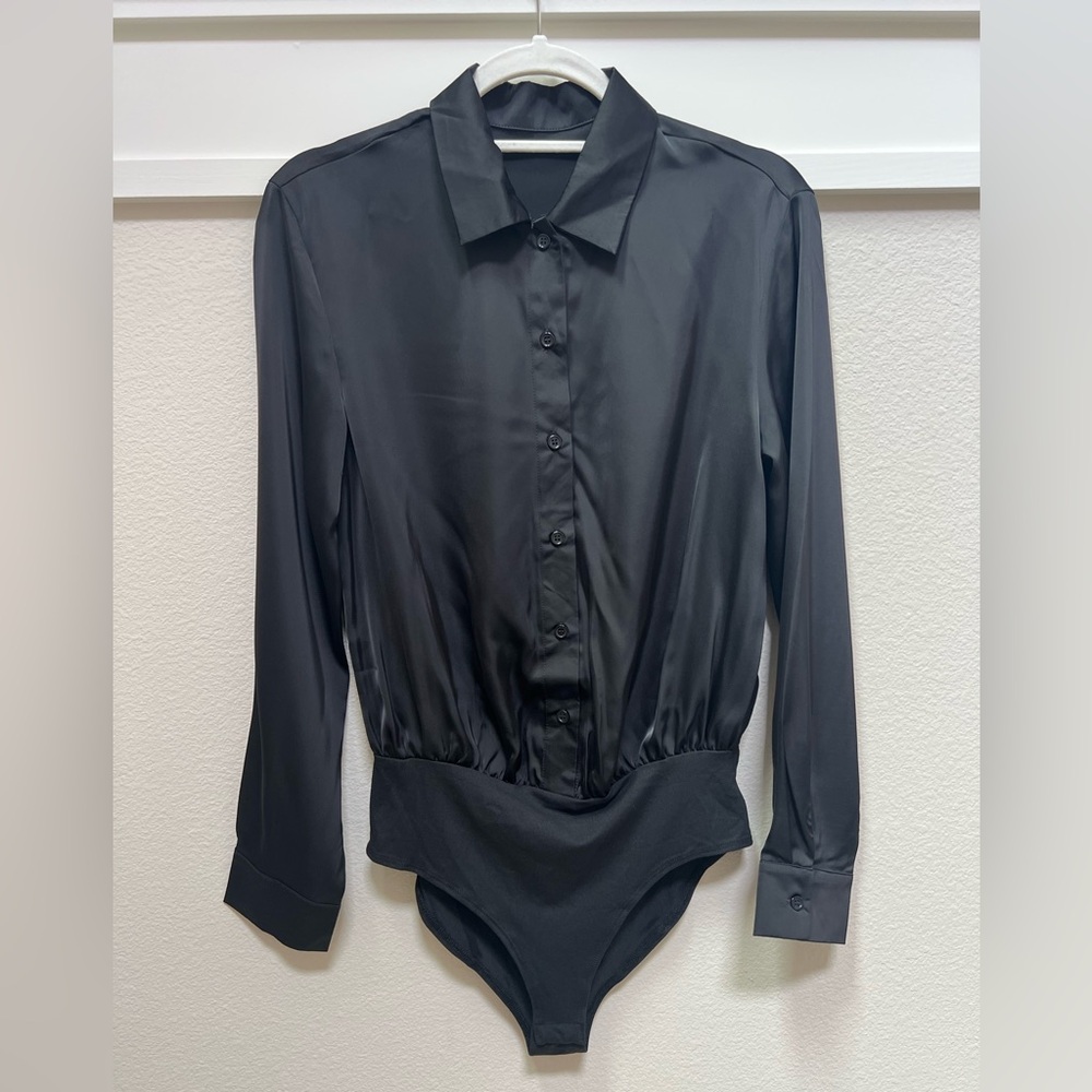 Black Button-Up Bodysuit